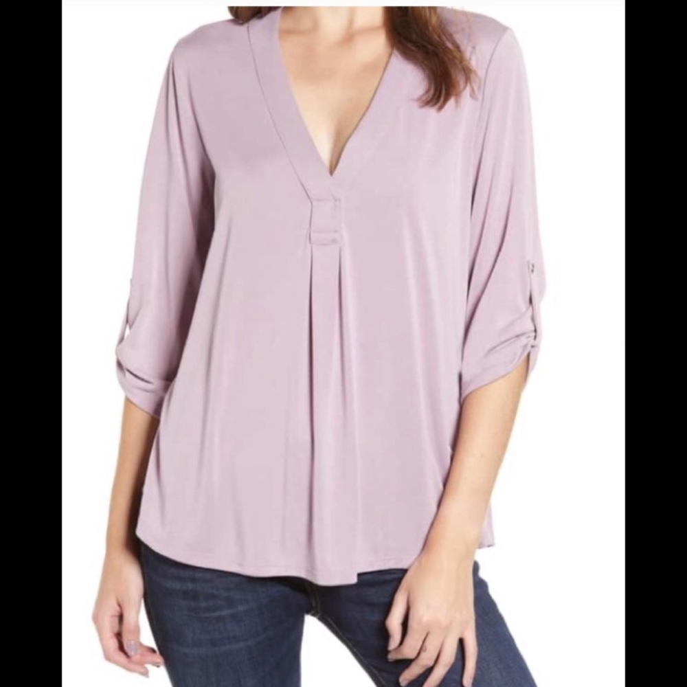 Grey Lilac 3/4 sleeve blouse by Lush